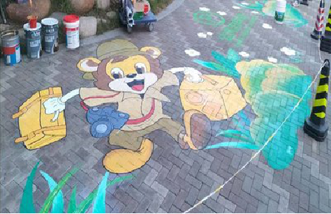 金堂夏季画地面彩绘会遇到的问题