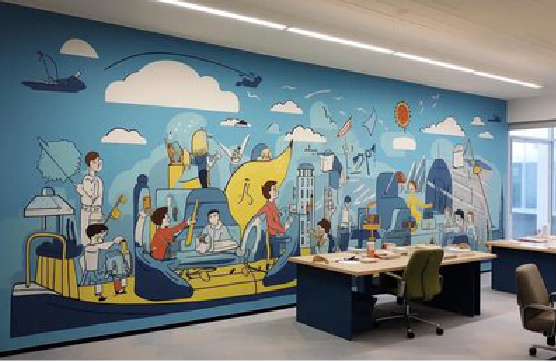 金堂办公室墙绘的特点。