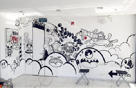 金堂手绘墙并非传统涂鸦。